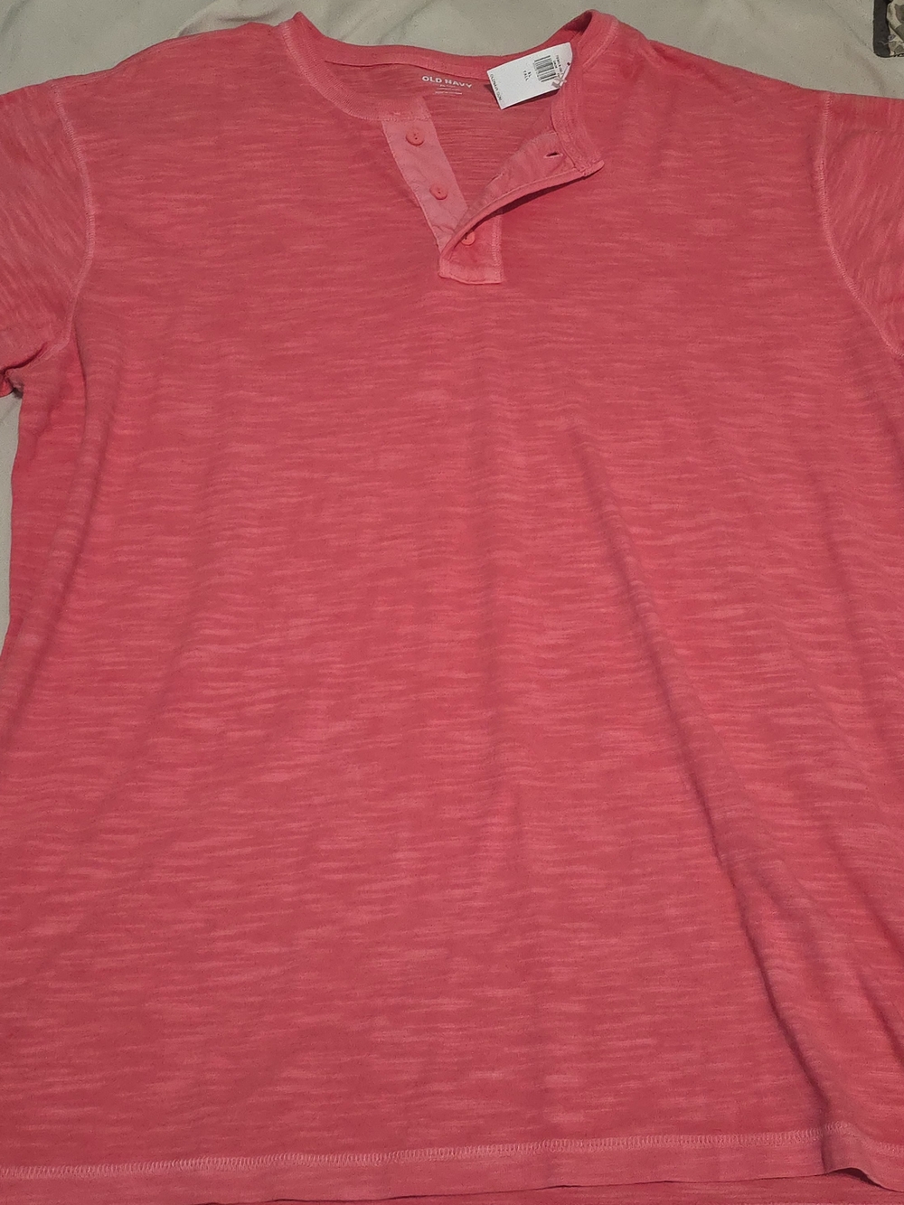 Old Navy Coral Pink Henley Tee